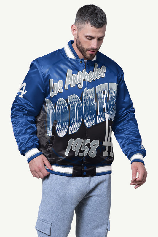 MENS LOS ANGELES DODGERS PASS RUSH SATIN VARSITY JACKET - Starter