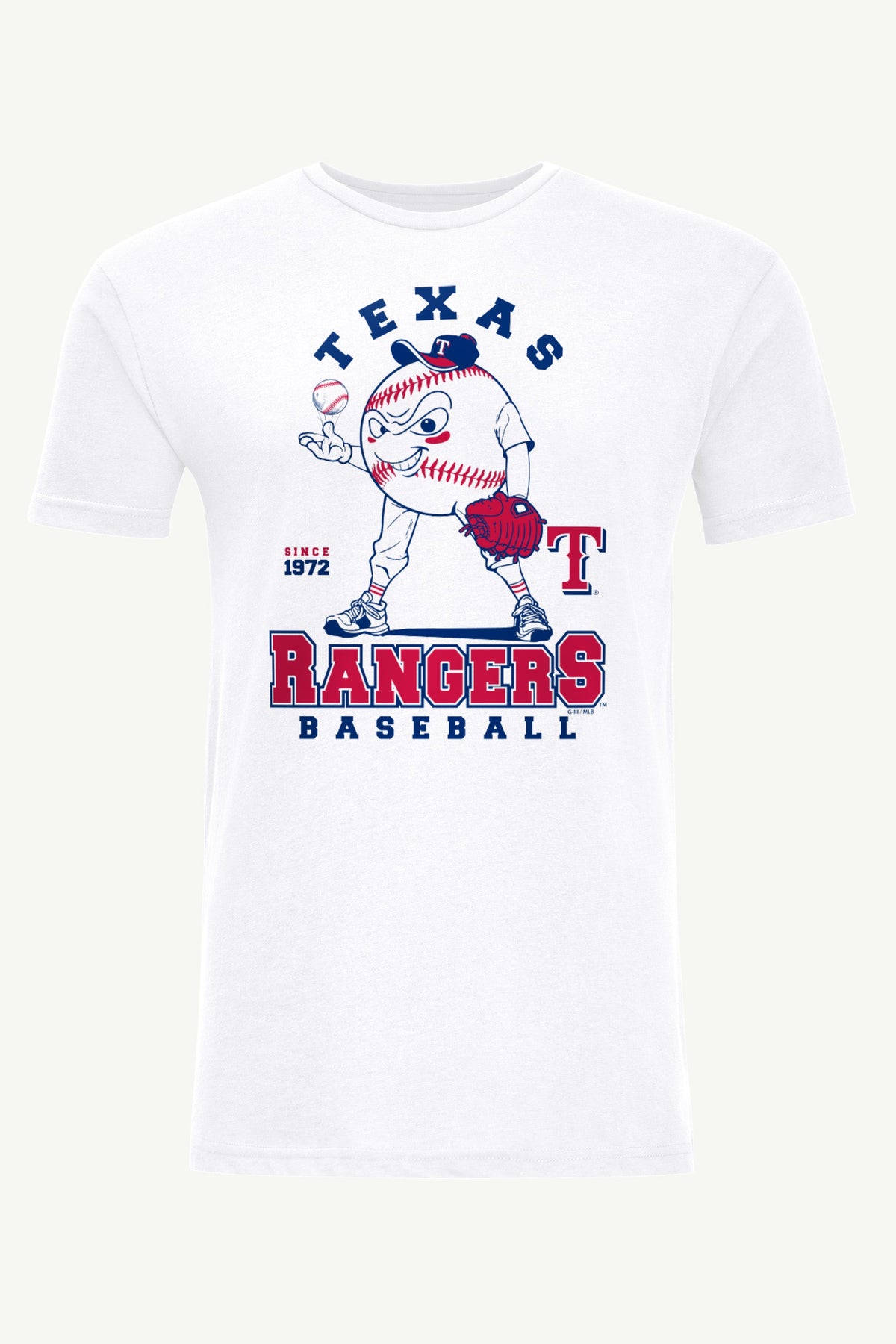 MENS TEXAS RANGERS BASEBALL CHARACTER SHORT SLEEVE T SHIRT - White