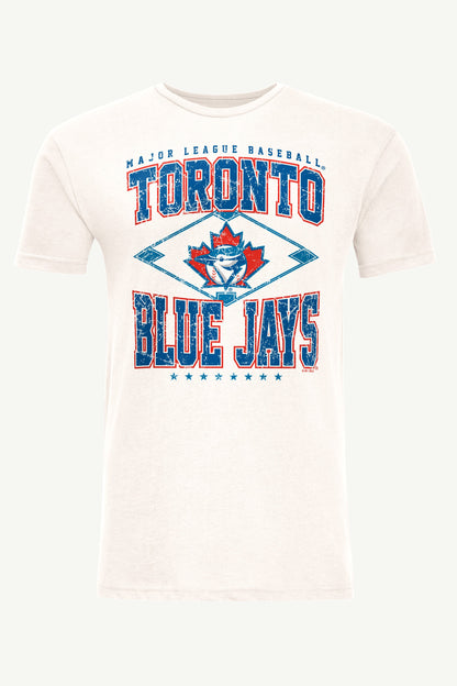 MENS TAMPA BAY RAYS DISTRESSED COOPERSTOWN DIAMOND SHORT SLEEVE T SHIRT - Vintage White