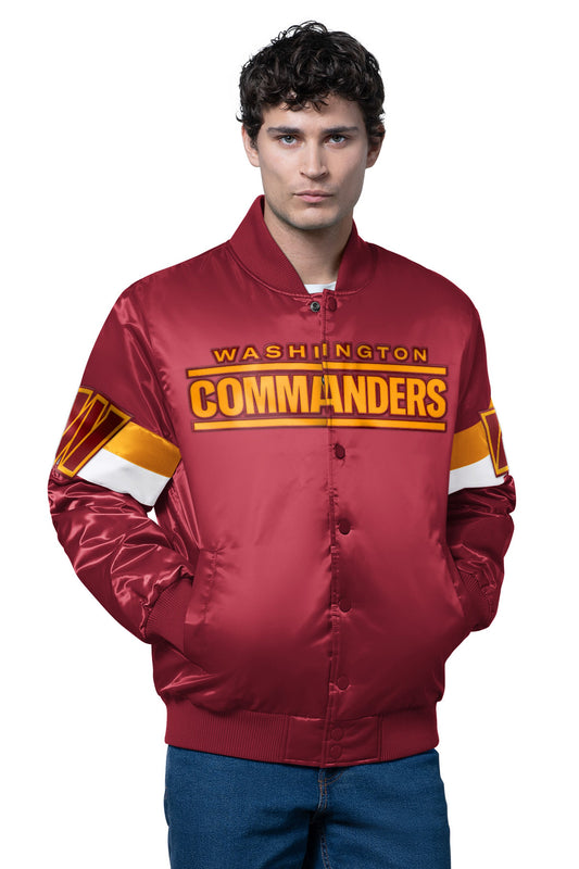 MENS WASHINGTON COMMANDERS TRIPLE OPTION SATIN VARSITY JACKET - Starter