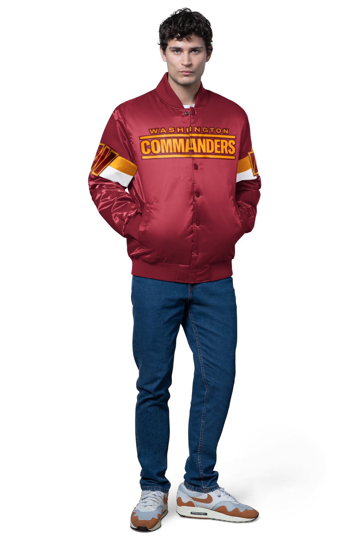 MENS WASHINGTON COMMANDERS TRIPLE OPTION SATIN VARSITY JACKET - Starter