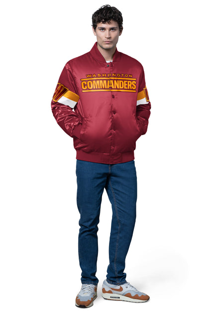 MENS WASHINGTON COMMANDERS TRIPLE OPTION SATIN VARSITY JACKET - Starter