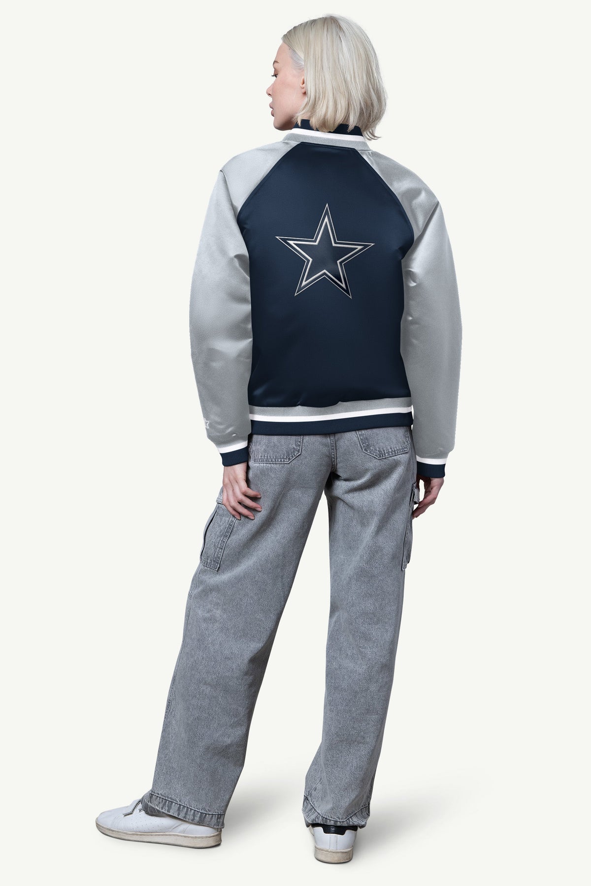 WOMENS DALLAS COWBOYS FINAL SCORE SATIN VARSITY JACKET - Starter