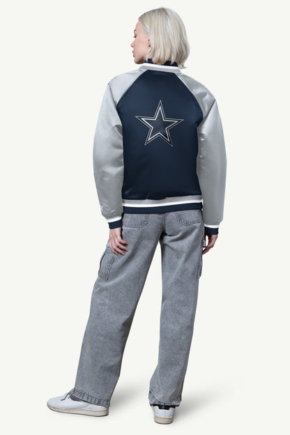 WOMENS DALLAS COWBOYS FINAL SCORE SATIN VARSITY JACKET - Starter