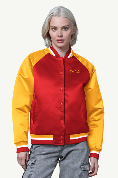 WOMENS KANSAS CITY CHIEFS FINAL SCORE SATIN VARSITY JACKET - Starter