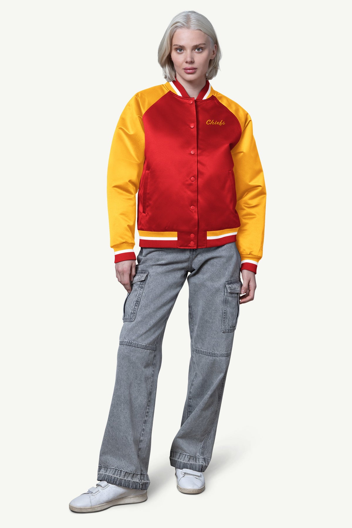WOMENS KANSAS CITY CHIEFS FINAL SCORE SATIN VARSITY JACKET - Starter