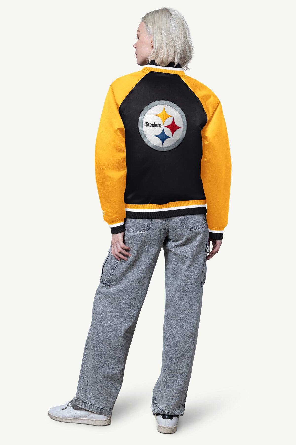 WOMENS PITTSBURGH STEELERS FINAL SCORE SATIN VARSITY JACKET - Starter