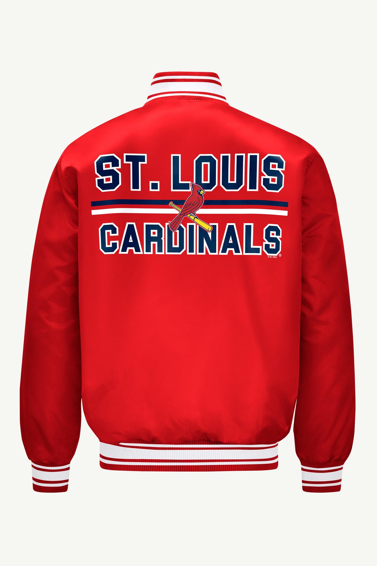 MENS ST LOUIS CARDINALS SATIN VARSITY JACKET - Red