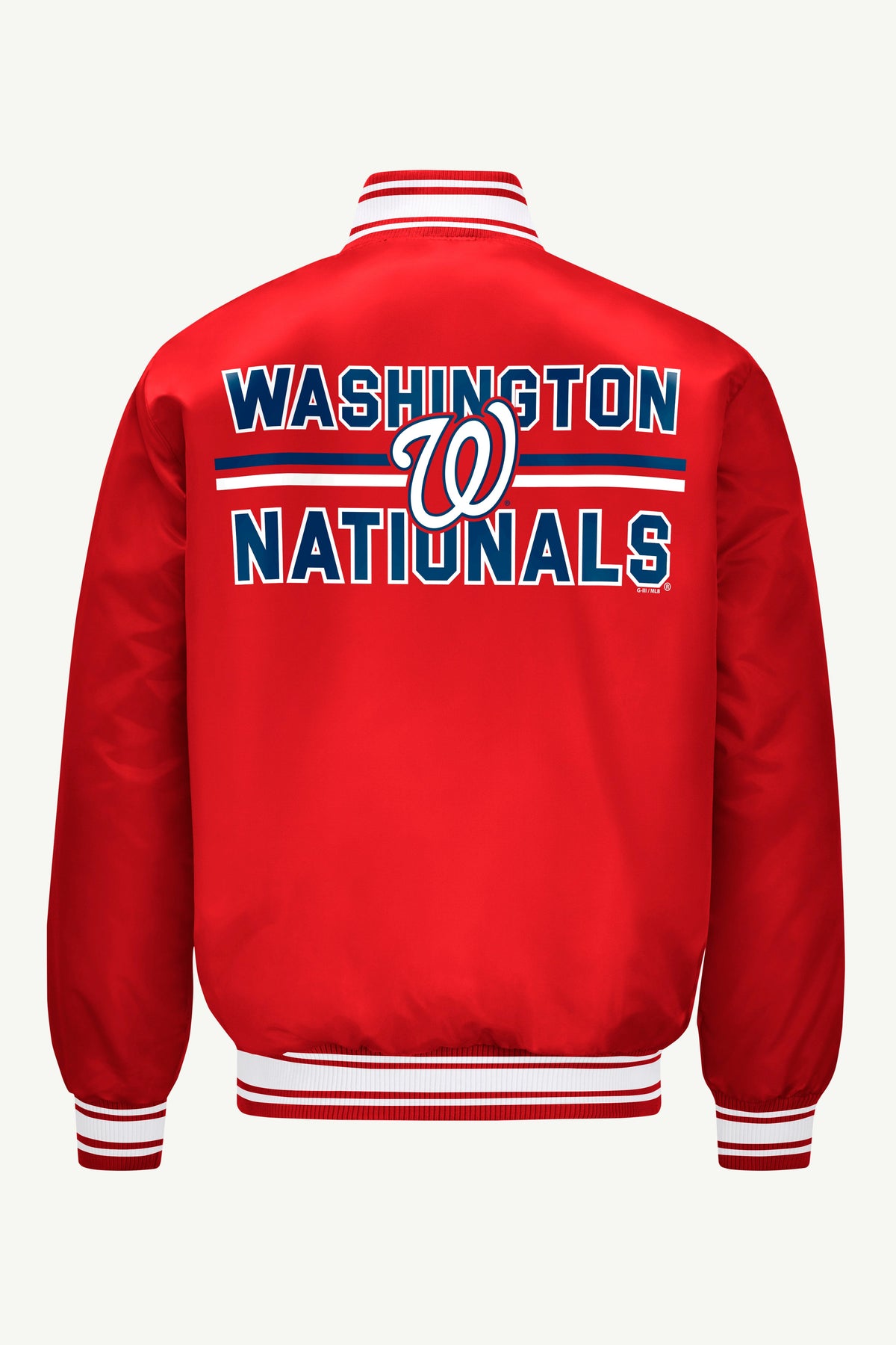 MENS WASHINGTON NATIONALS SATIN VARSITY JACKET - Red