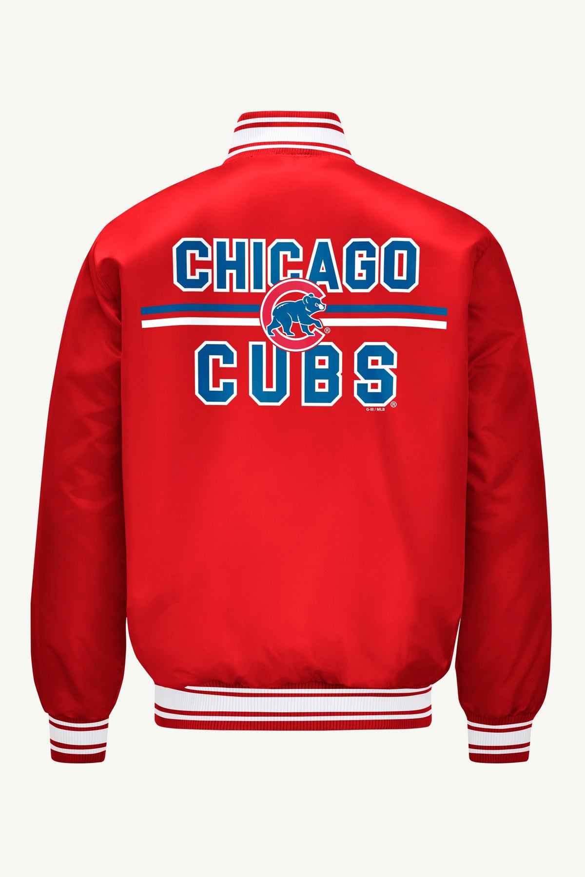 MENS CHICAGO CUBS SATIN VARSITY JACKET - Red