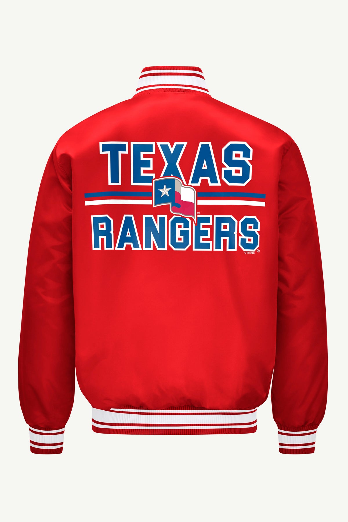 MENS TEXAS RANGERS SATIN VARSITY JACKET - Red